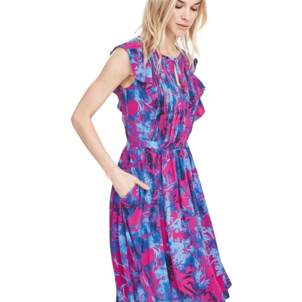 Fun Summer Dress- Hot Pink and Blue